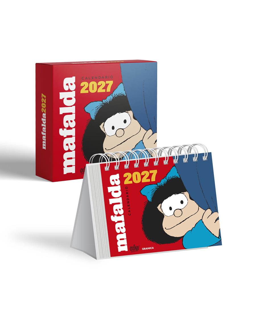 Mafalda 2027 Calendario de escritorio Rojo con caja | 9786316693921 | Quino