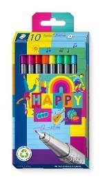 Retolador Fineliner triplus 334 10 colors Happy | 4007817087480