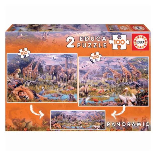 Puzle 100p x2 Animales salvajes | 8412668186064