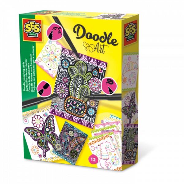 Doodle Art. Tarjetas con  garabatos para colorear | 8710341140137