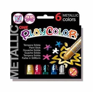 Tèmpera sòlida 6c metal·lic playcolor escolar | 8414213103212