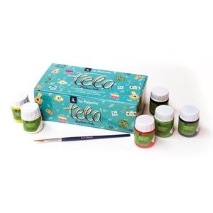 Pintura tela 6 colors assortits (pots de 25ml + pinzell) | 8423451194944