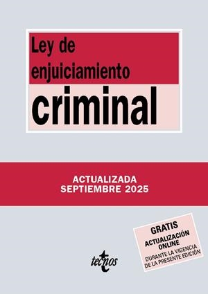 Ley de Enjuiciamiento Criminal | 9788430993185 | Editorial Tecnos