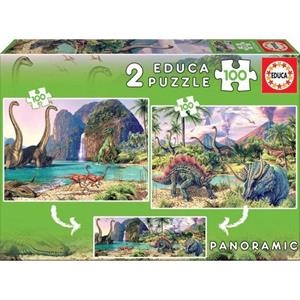 Puzle 100p x 2 Dino world (Panorama) | 8412668156203