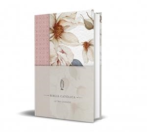 La Biblia Católica: Edición letra grande. Tapa dura, Tela rosada con flores | 9798890985309 | Biblia de América