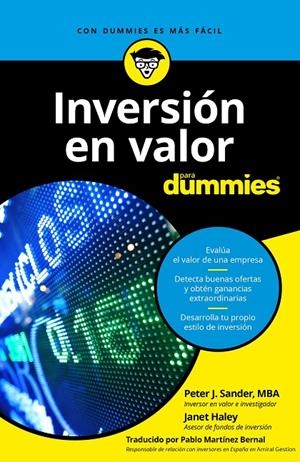 Inversión en valor para dummies | 9788432903922 | Peter J. Sander y Janet Haley